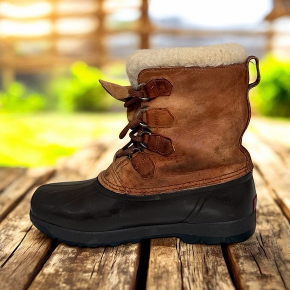 Vintage Kaufman SOREL Alpine Boots - Made in Canada - Women\'s Size 11 - Tan/Navy main image 6